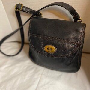 Fossil leather black Crossbody bag